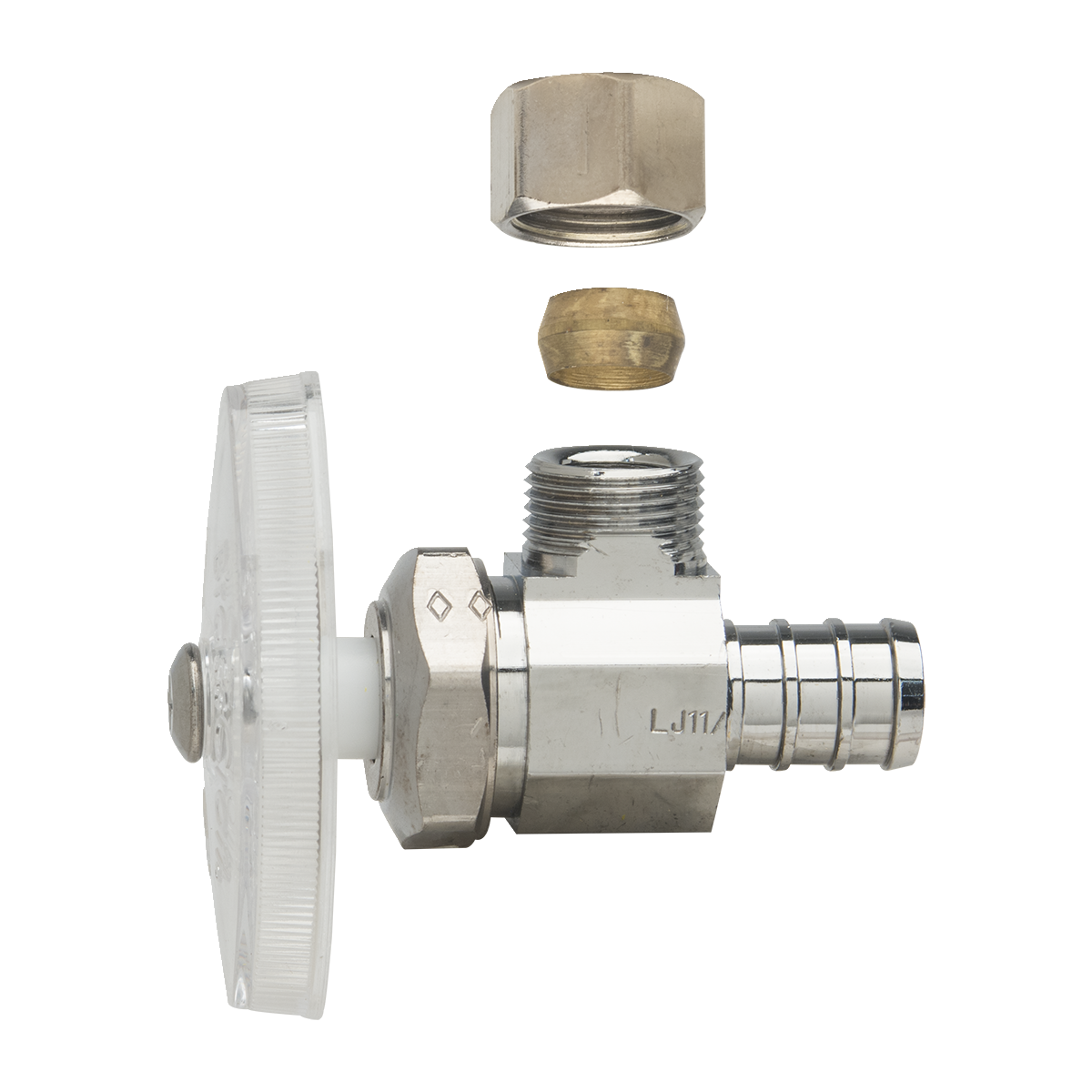 1/2 in. Nom Crimp PEX Barb x 3/8 in. O.D. Comp Angle Stop BrassCraft